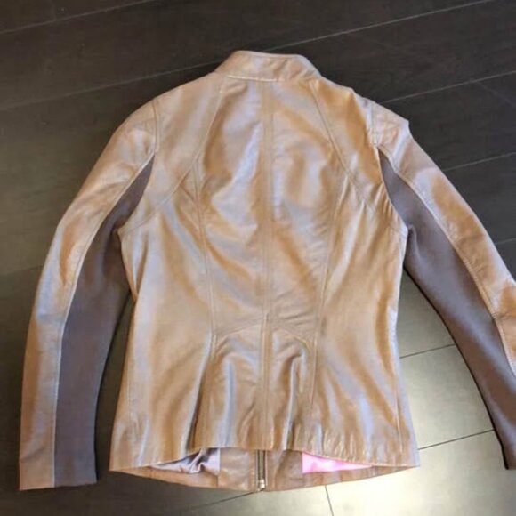 Danier genuine leather jacket brown taupe XS - Picture 6 of 8